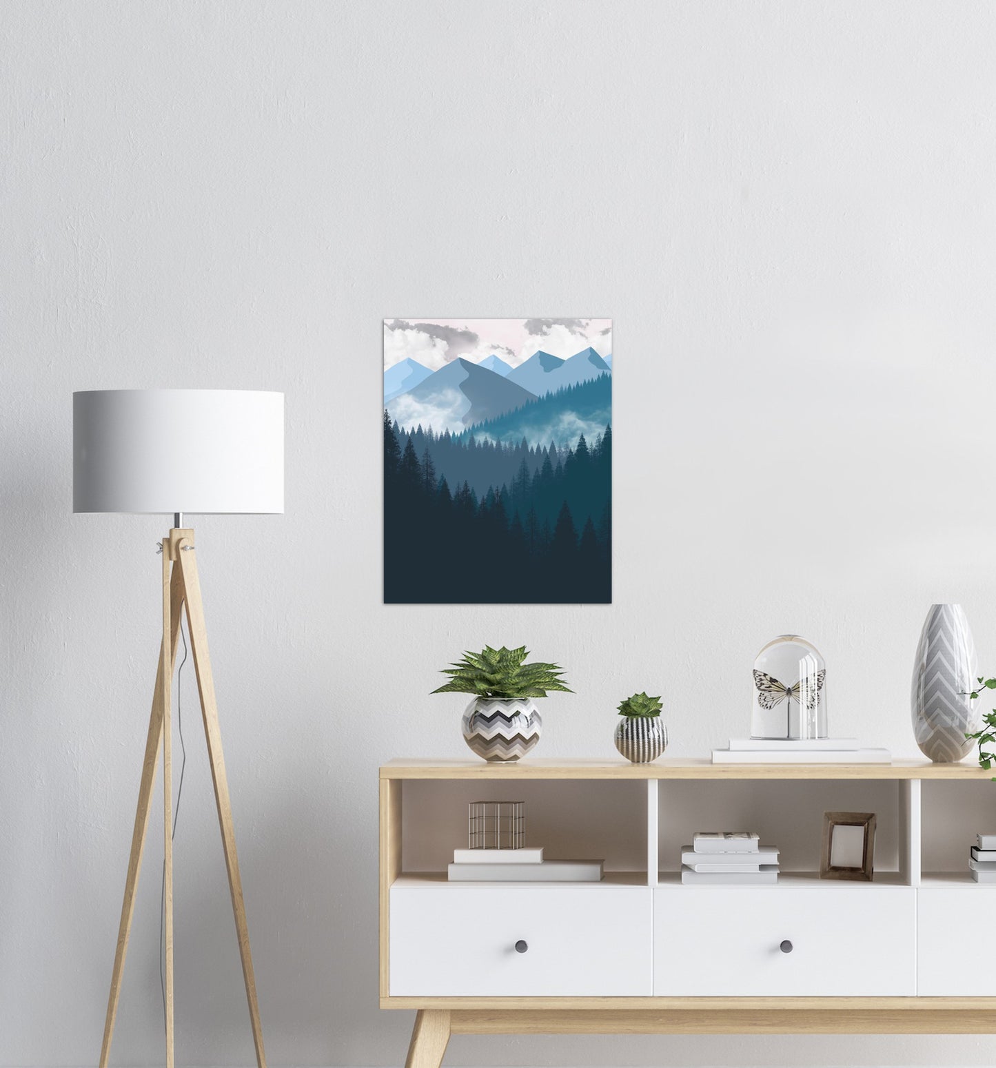 Marineblå Landskap nr.3 | Digital Kunst | Plakat | Poster | Veggkunst