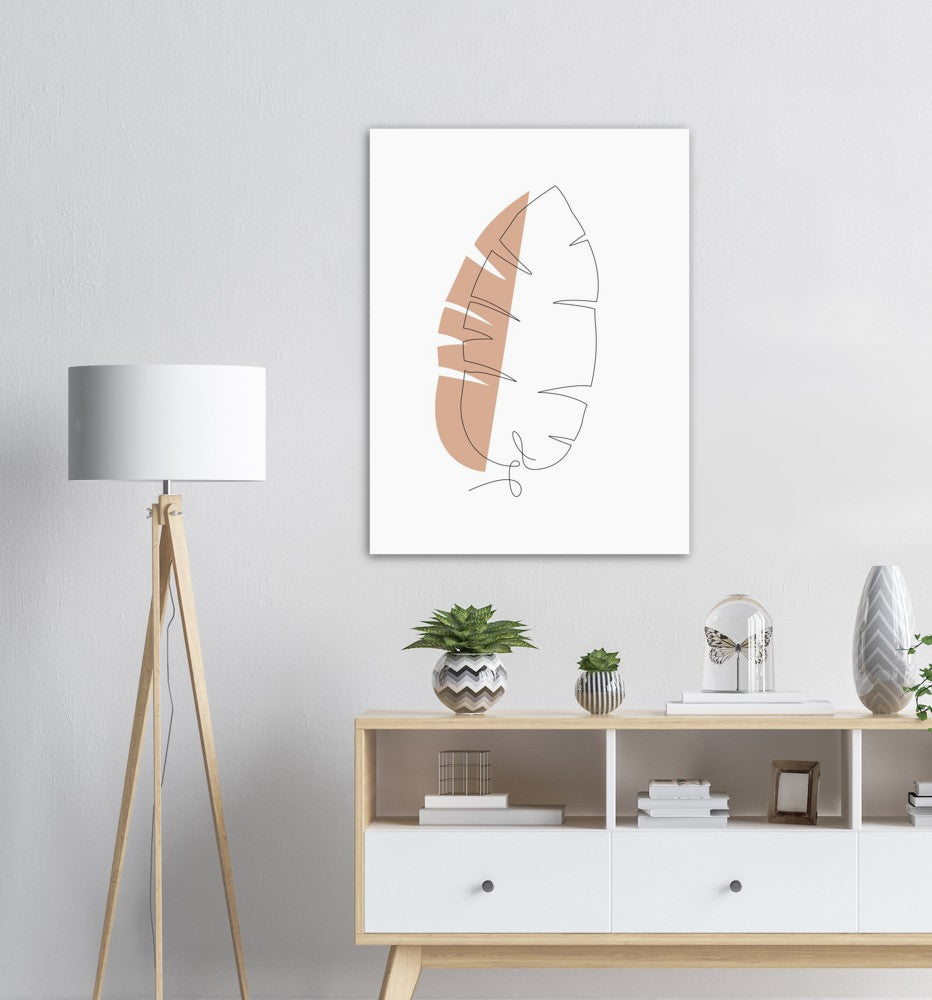 Bananblad | Line Art | Poster | Plakat | Beige | Kunst