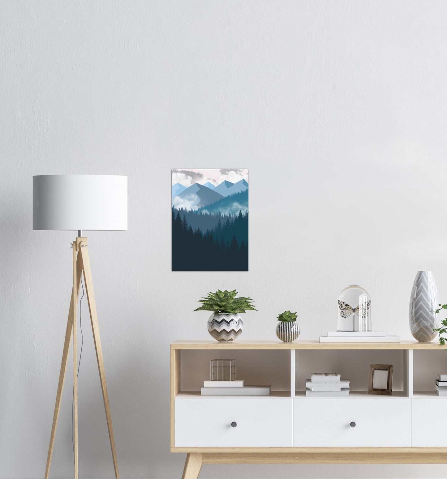 Marineblå Landskap nr.3 | Digital Kunst | Plakat | Poster | Veggkunst