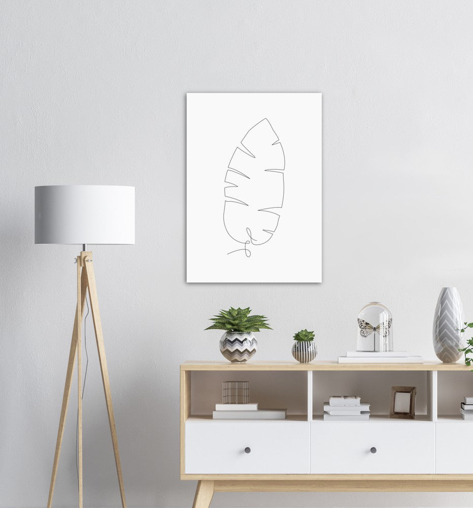 Bananblad | Line Art | Poster | Plakat | Beige | Kunst