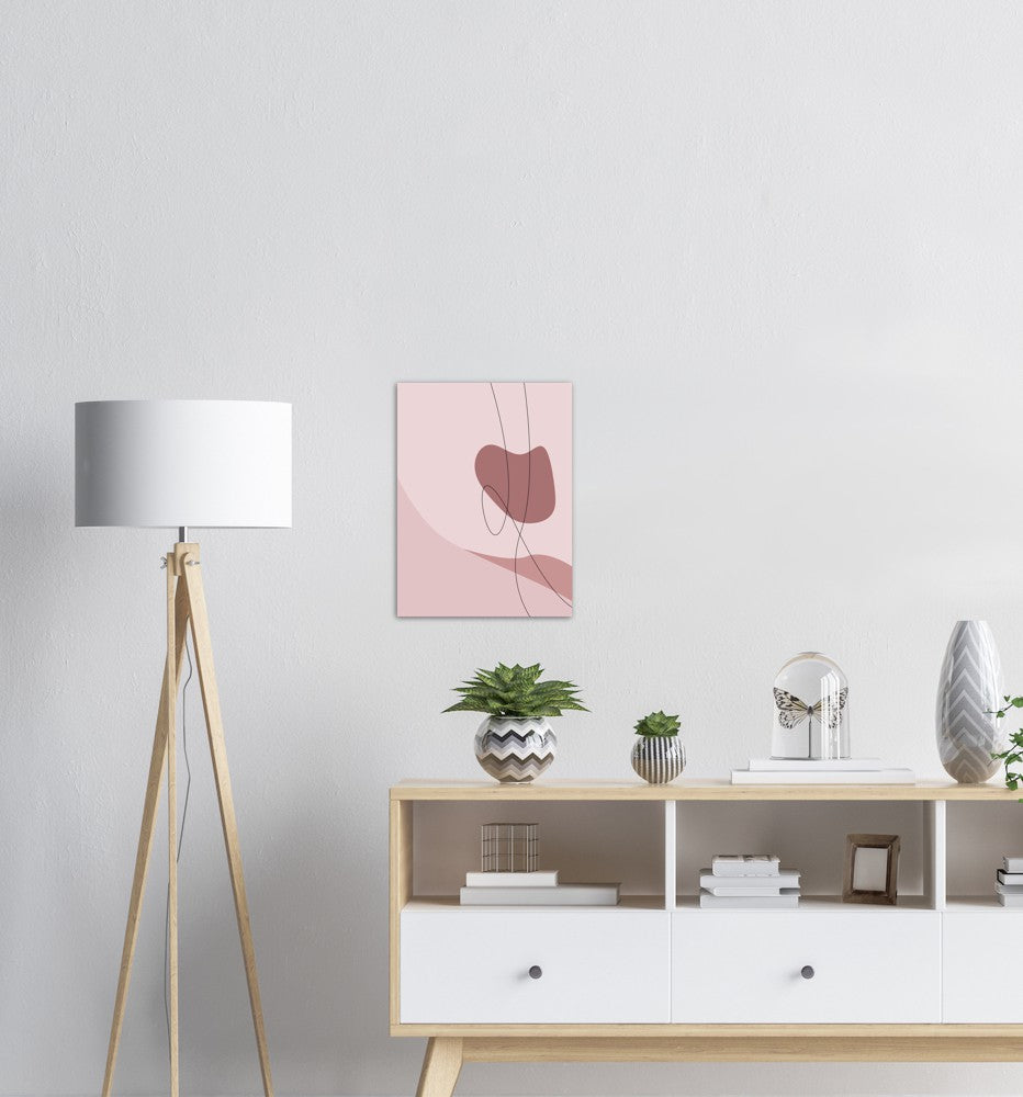 Pink Waves No.3 | Abstrakt | Line Art | Trendfarger | Kunst | Poster | Plakat