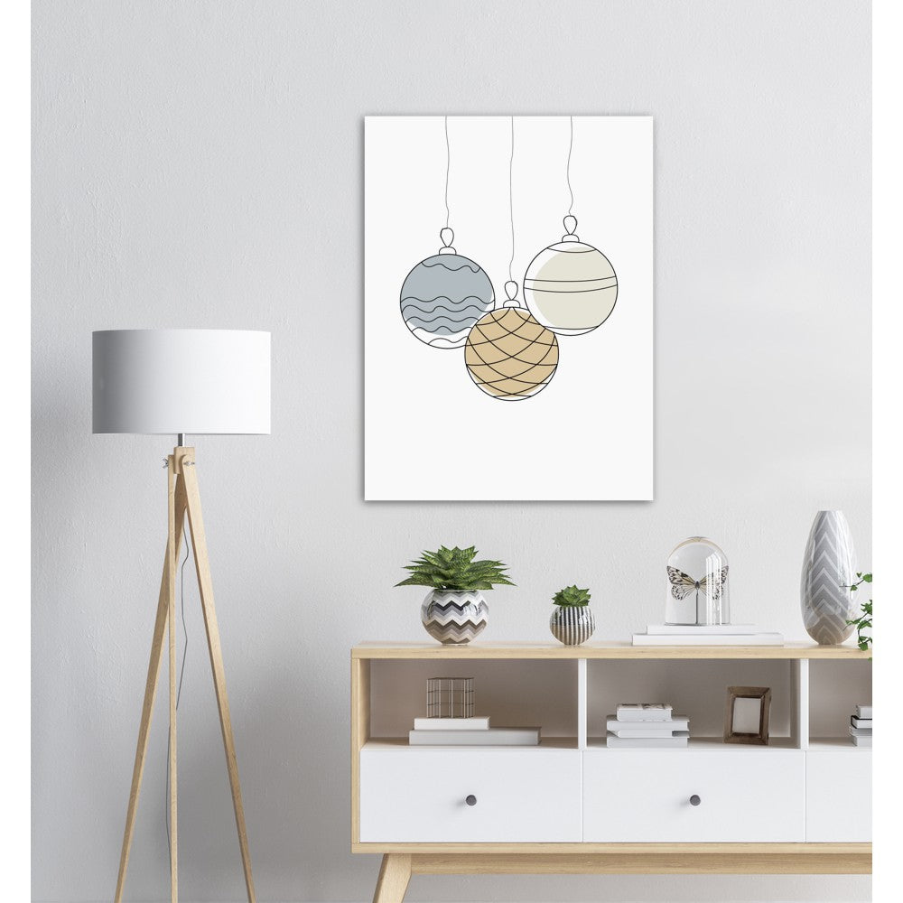 Julekuler Line Art | Julepynt | Plakat | Poster |  Jul | Juledekorasjon