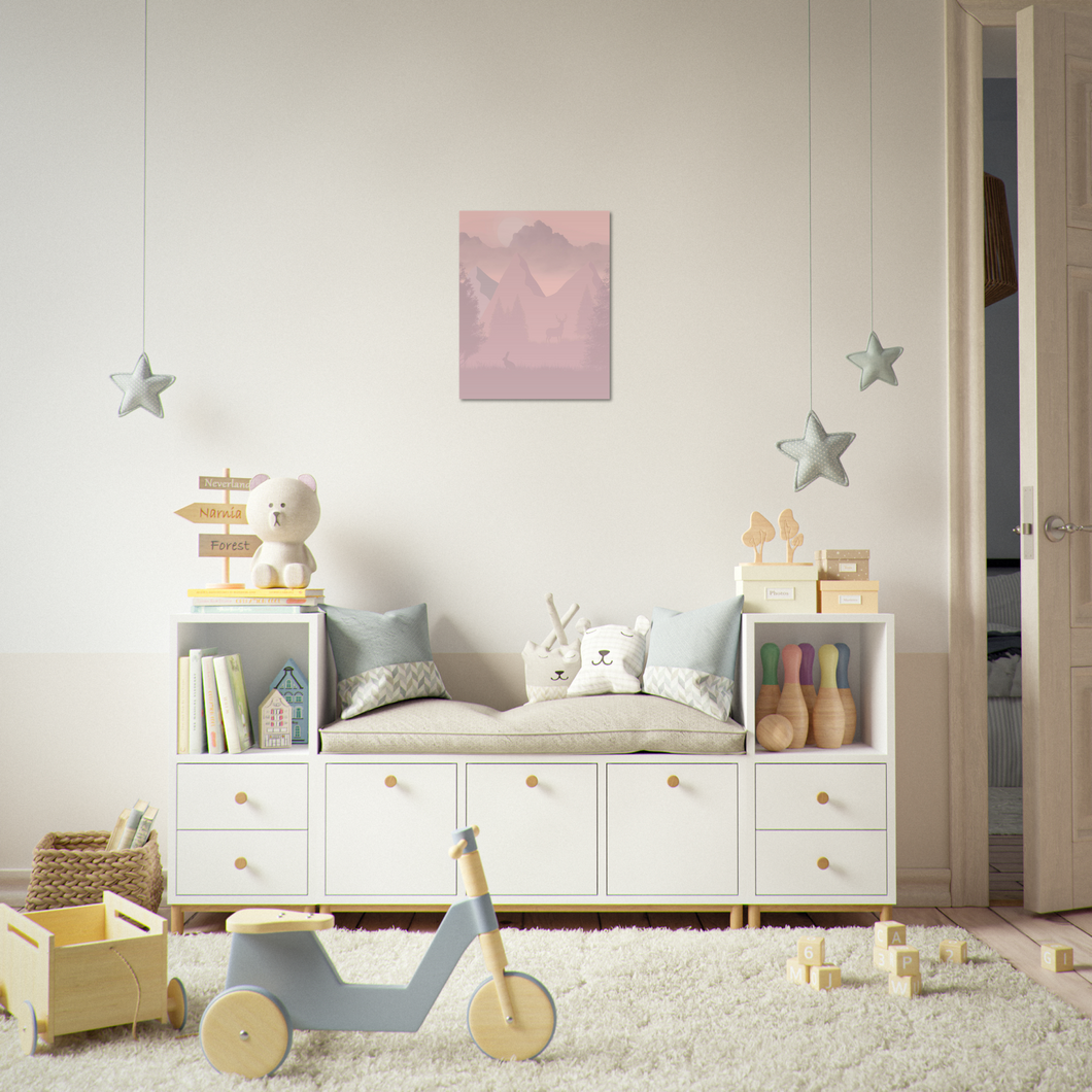 Hjort & Kanin - Landskap | Kunst til barn | Plakat | Poster