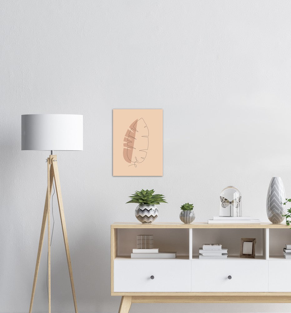 Bananblad | Line Art | Poster | Plakat | Beige | Kunst