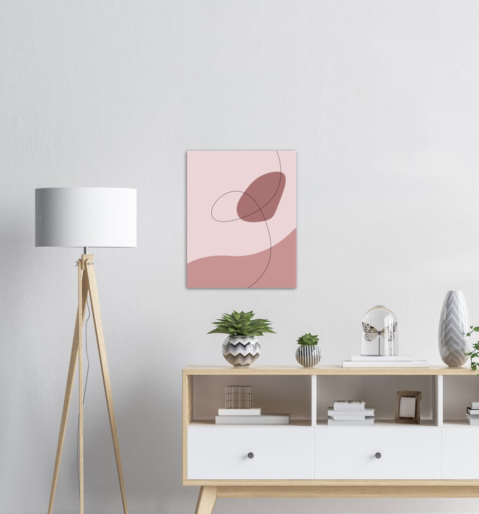 Pink Waves No.1 | Abstrakt | Line Art | Trendfarger | Kunst | Poster | Plakat