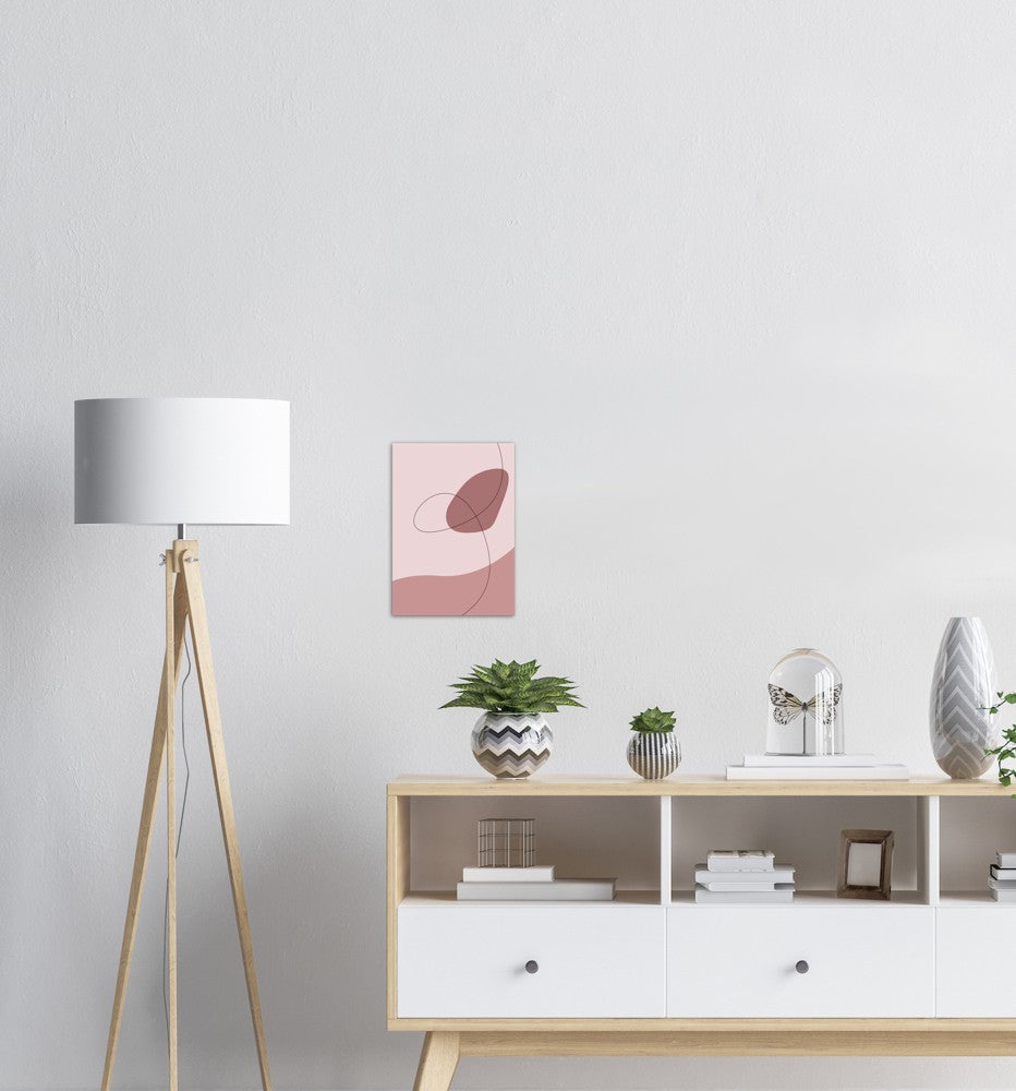 Pink Waves No.1 | Abstrakt | Line Art | Trendfarger | Kunst | Poster | Plakat